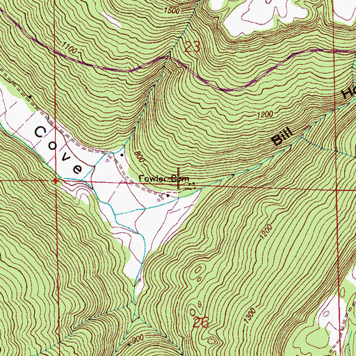 Topographic Map of Fowler Cemetery, AL