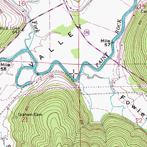 Topographic Map of Fowler Cove, AL