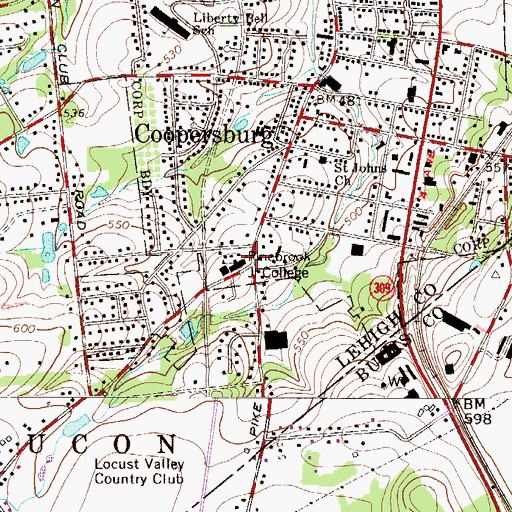 Topographic Map of Sacred Heart School, PA