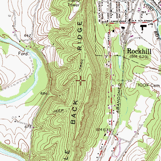 Topographic Map of Saddle Back Ridge, PA