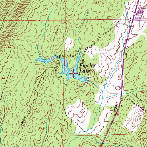 Topographic Map of Fowler Lake, AL
