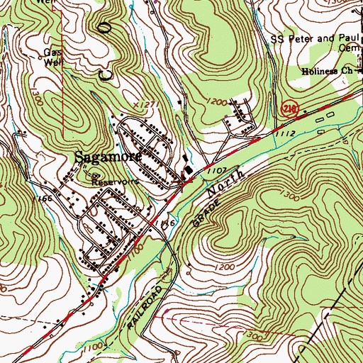 Topographic Map of Sagamore, PA