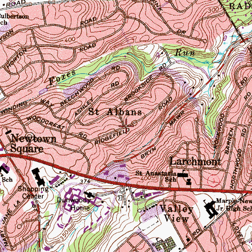 Topographic Map of Saint Albans, PA