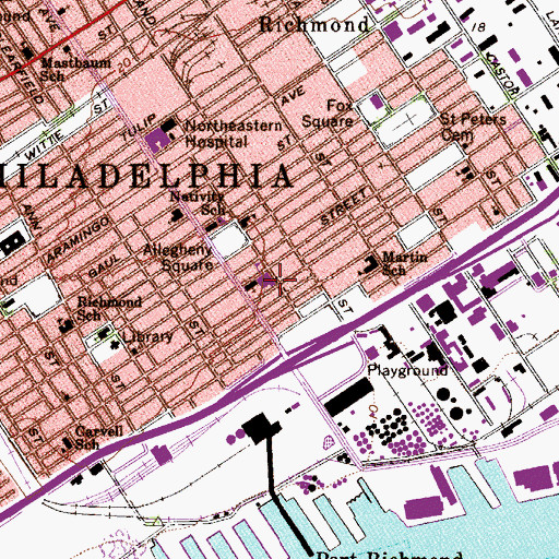 Topographic Map of Saint Alberts School, PA