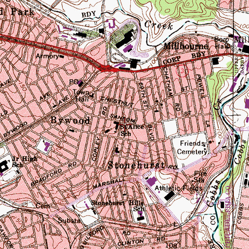Topographic Map of Saint Alice School, PA