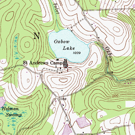 Topographic Map of Saint Andrews Camp, PA