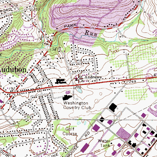 Topographic Map of Saint Andrews Church, PA