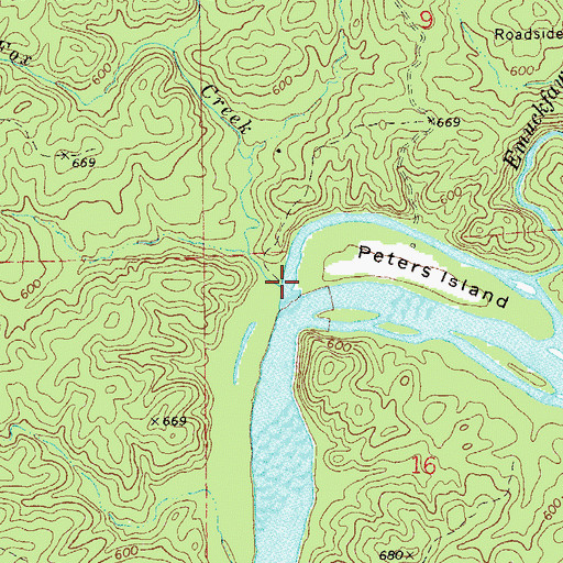 Topographic Map of Fox Creek, AL