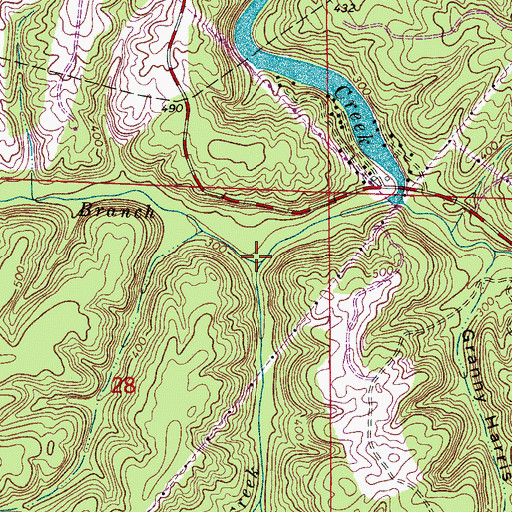 Topographic Map of Fox Creek, AL