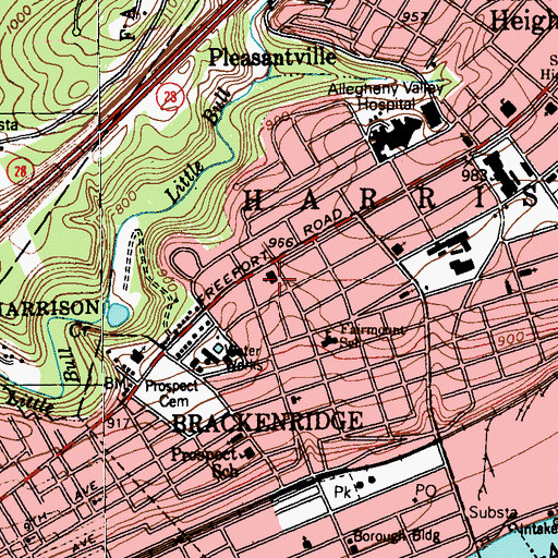 Topographic Map of Saint Barnabas Church, PA