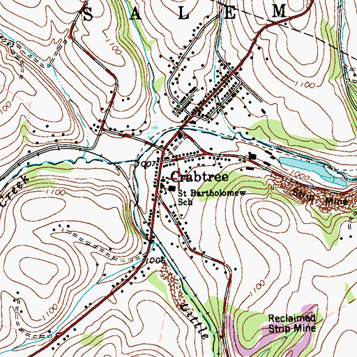 Topographic Map of Saint Bartholomew School, PA