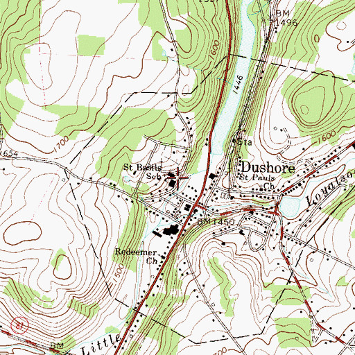 Topographic Map of Saint Basils School, PA