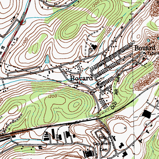 Topographic Map of Saint Bedes Church, PA