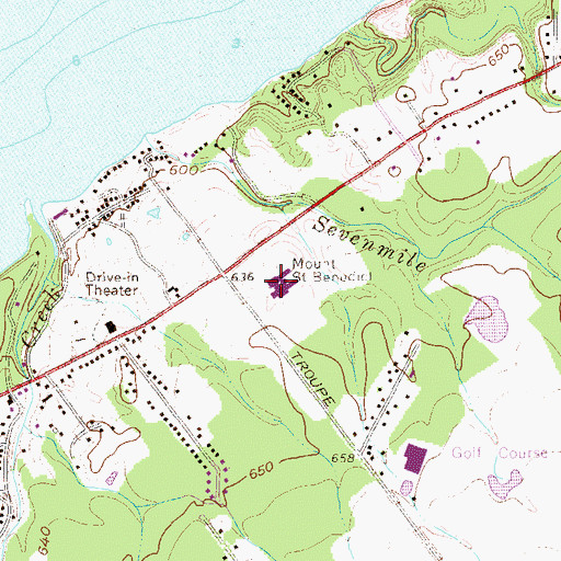Topographic Map of Mount Saint Benedict, PA