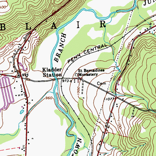 Topographic Map of Saint Bernadines Monastery, PA