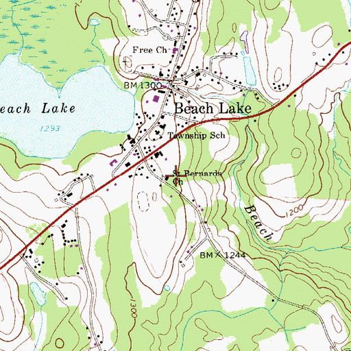 Topographic Map of Saint Bernards Church, PA