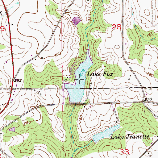 Topographic Map of Lake Fox, AL