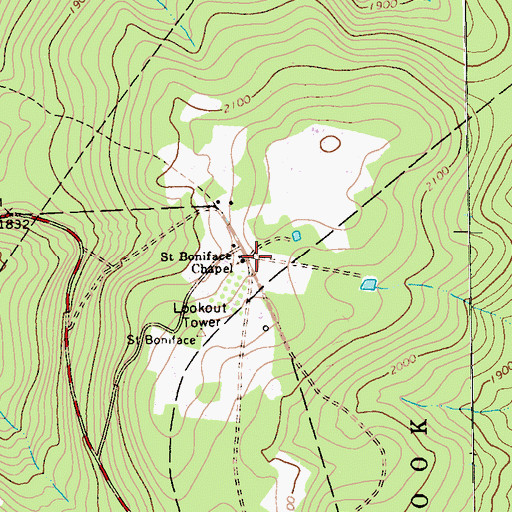 Topographic Map of Saint Boniface Chapel, PA