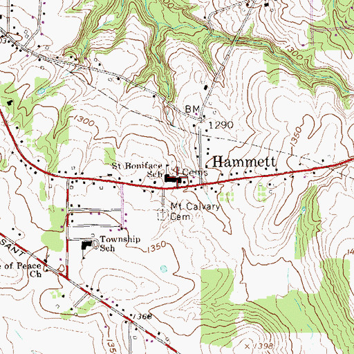 Topographic Map of Saint Boniface School, PA