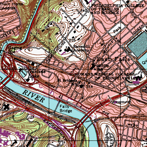 Topographic Map of Saint Bridgets School, PA