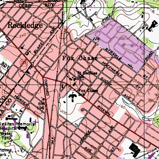 Topographic Map of Saint Cecilias School, PA