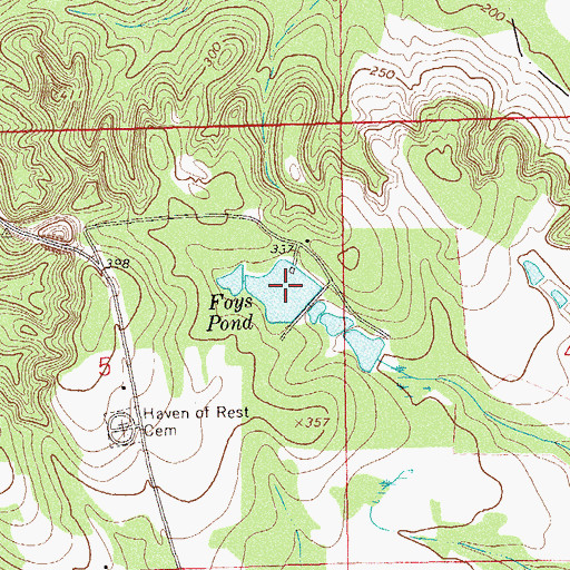 Topographic Map of Foys Pond, AL