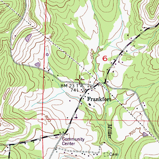 Topographic Map of Frankfort, AL