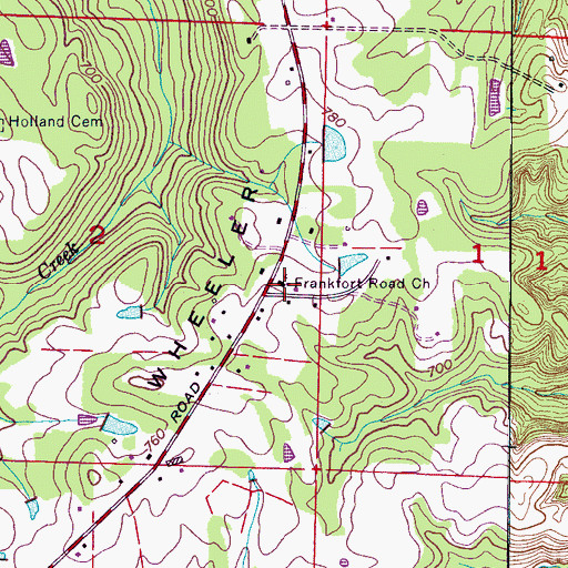 Topographic Map of Frankfort Road Church, AL
