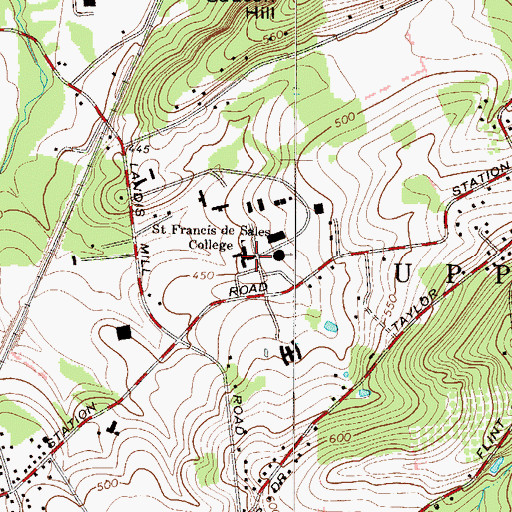 Topographic Map of DeSales University, PA