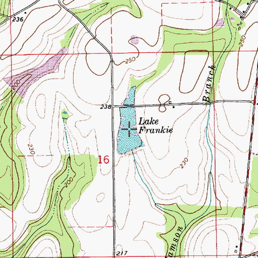 Topographic Map of Lake Frankie, AL
