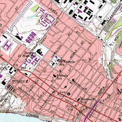 Topographic Map of Saint Francis School, PA