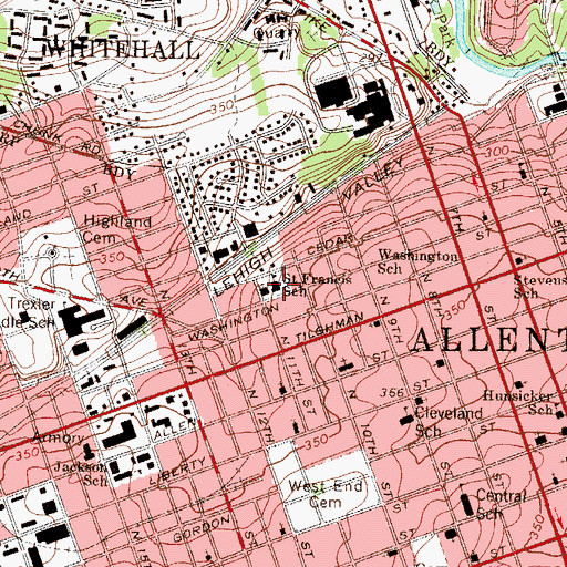 Topographic Map of Saint Francis School, PA