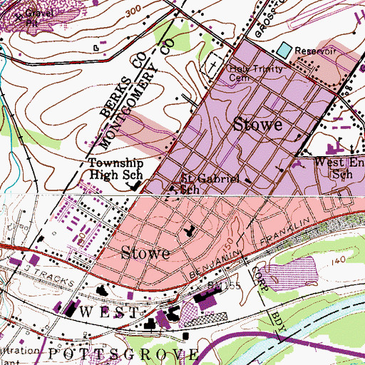 Topographic Map of Saint Gabriel School, PA