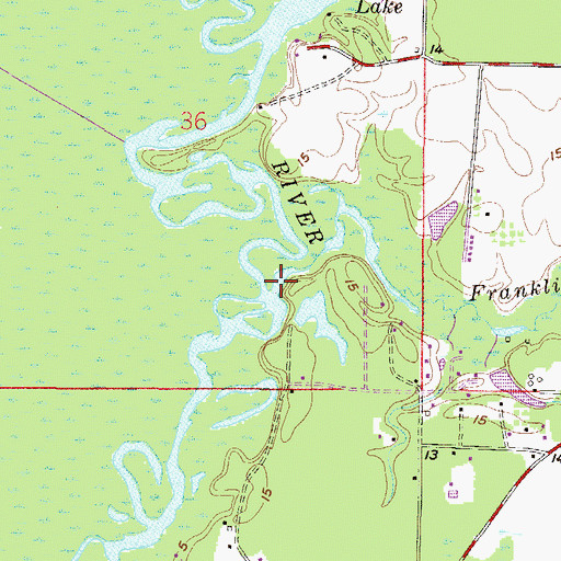 Topographic Map of Franklin Creek, AL