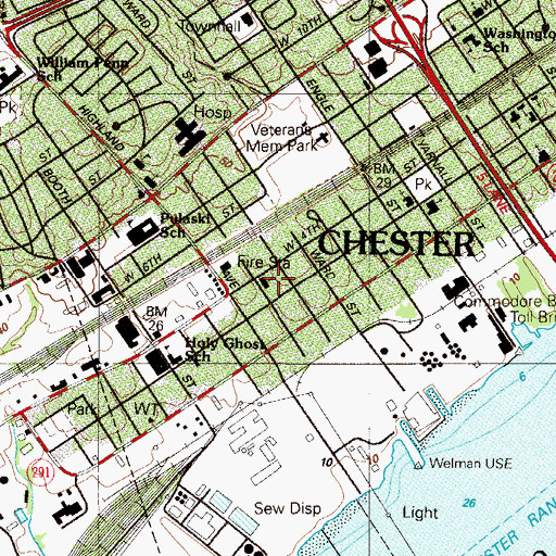 Topographic Map of Saint Hedwigs School, PA