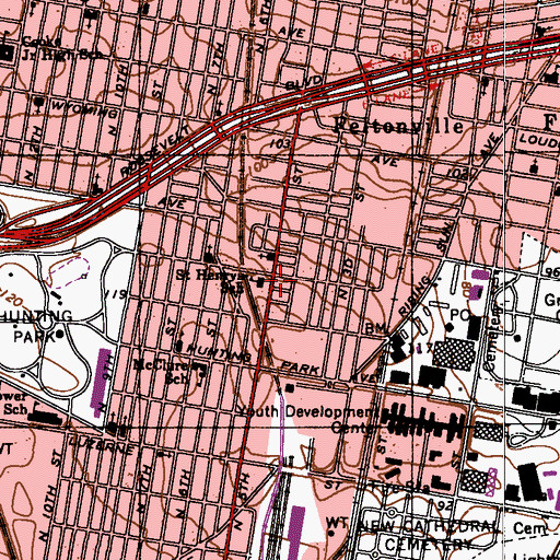 Topographic Map of Saint Henrys School, PA