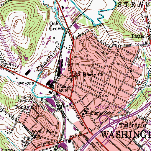 Topographic Map of Saint Hilary Church, PA