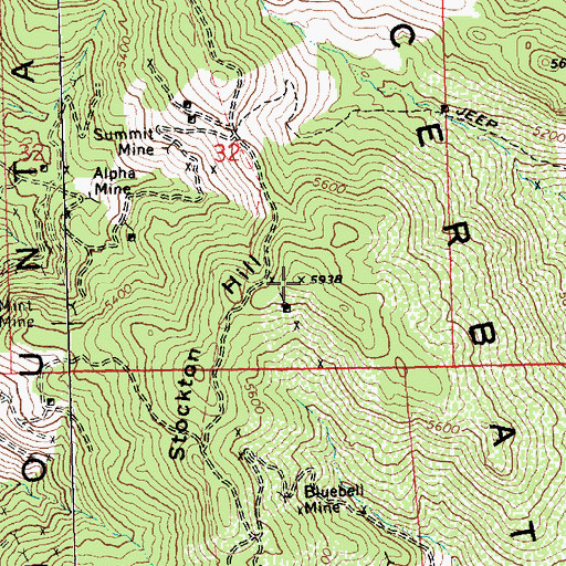 Topographic Map of Stockton Hill, AZ