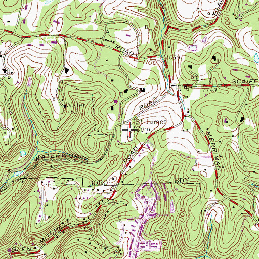 Topographic Map of Saint James Cemetery, PA
