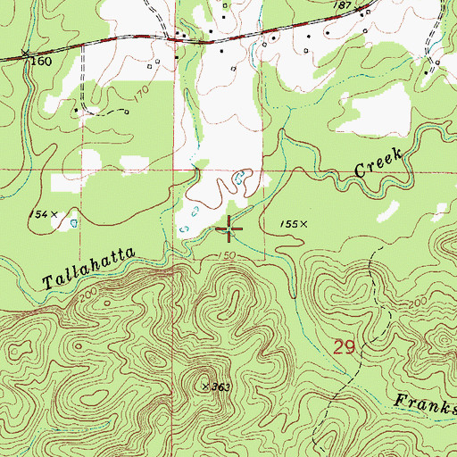 Topographic Map of Franks Creek, AL