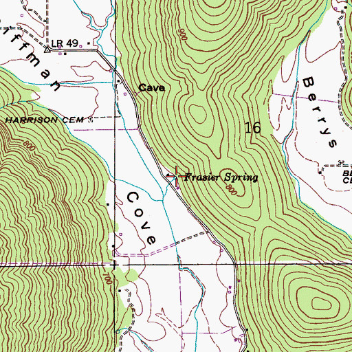 Topographic Map of Frasier Spring, AL
