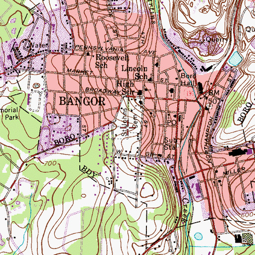 Topographic Map of Saint Johns Cemetery, PA
