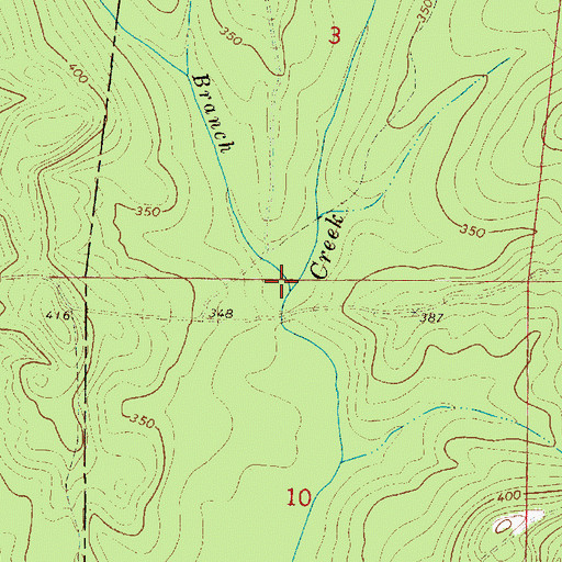 Topographic Map of Free Branch, AL