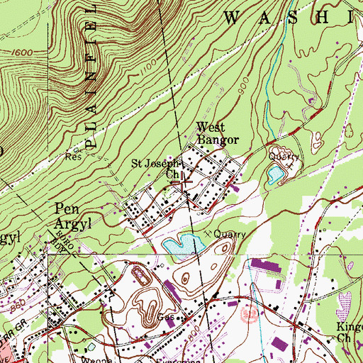Topographic Map of Saint Joseph Church, PA