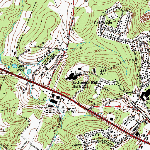 Topographic Map of Saint Joseph Hall High School, PA