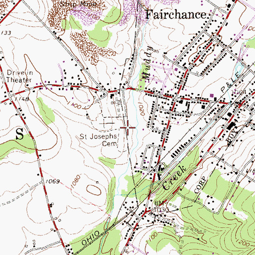 Topographic Map of Saint Joseph's Cemetery, PA