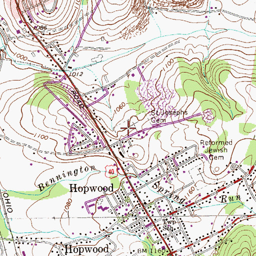 Topographic Map of Saint Josephs Cemetery, PA