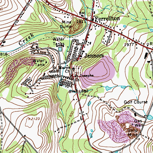 Topographic Map of Saint Josephs Church, PA