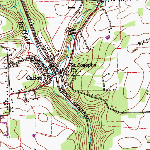 Topographic Map of Saint Josephs Church, PA