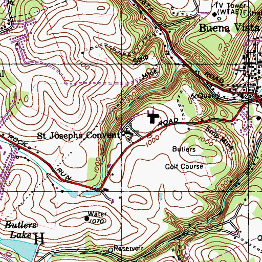 Topographic Map of Saint Josephs Convent, PA